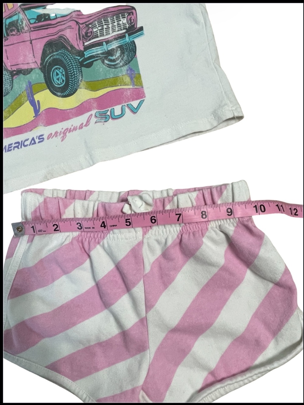 Ford White and Pink GirlsTerry Cloth Shorts And Top Set - Picture 8 of 11